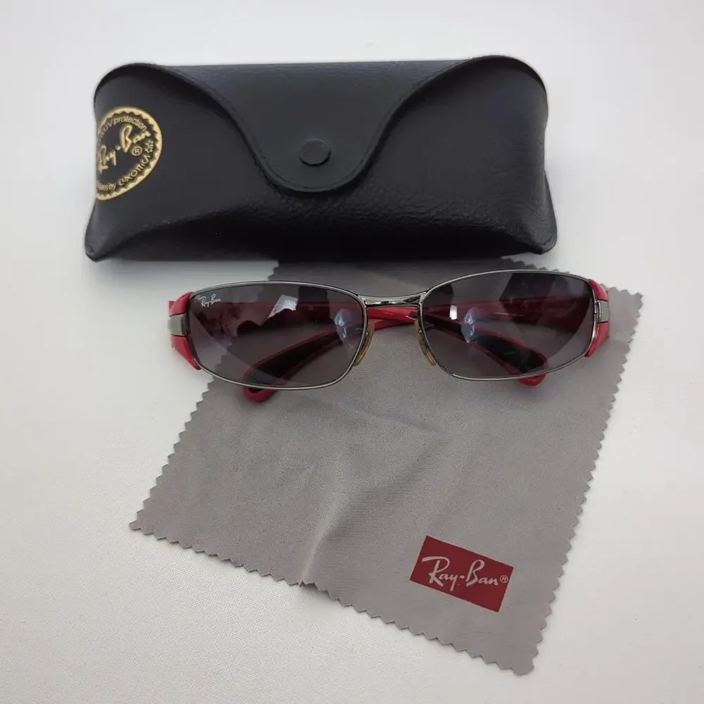 Ray Ban Kids Sunglasses Red Made in Italy RB3261 004/8G 58/17 Gray Gradient Flaw
